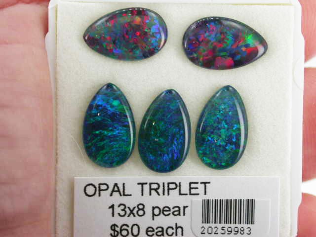 Opal triplet pears 13 x 8mm
