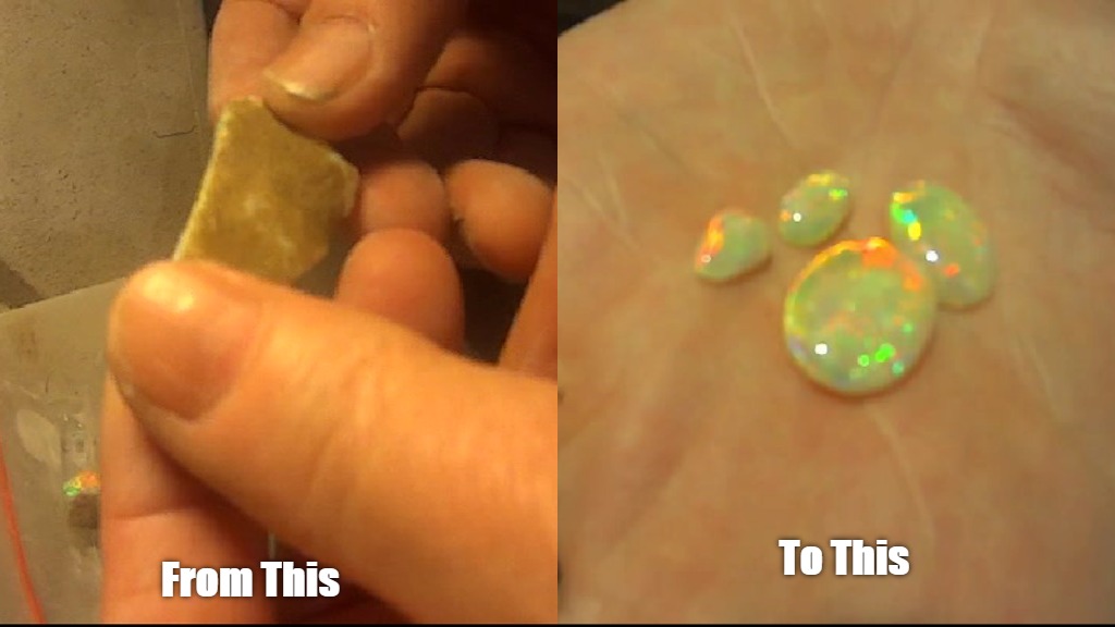 From Rough Opal Stone to Polished Opal Gem