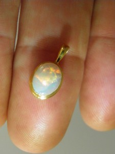 SOLID OPAL in gold plated silver (A$150) Code 20288020