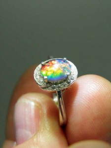 OPAL TRIPLET (8x6mm) sterling silver ring Code 20319144 A$100 