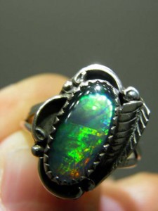 OPAL TRIPLET (14x7mm) sterling silver ring Code 20317454 A$100 