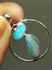 DOUBLET OPALS (13by7mm,10x4mm) Sterling silver Code 20341992 A$130