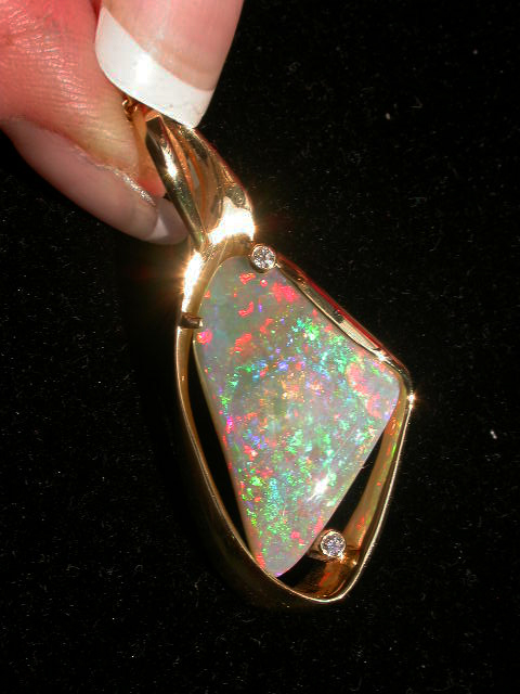 Back of gem opal pendant (double sided) found at the Metaphysical claim